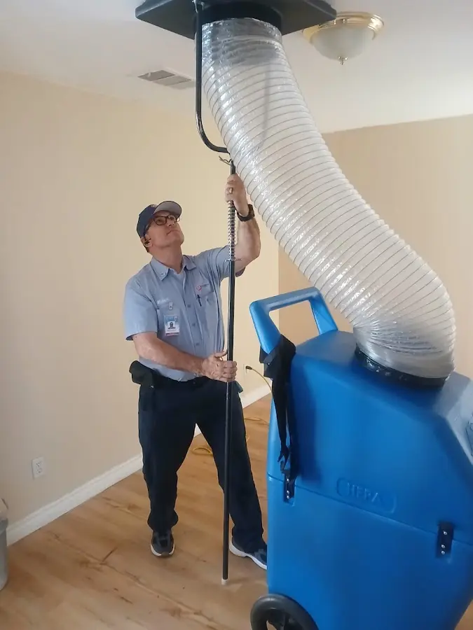 Mini Split Installation technician using HEPA equipment in Mayflower Village